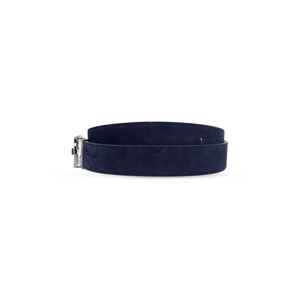 Salvatore Ferragamo Suède riem Blue Heren