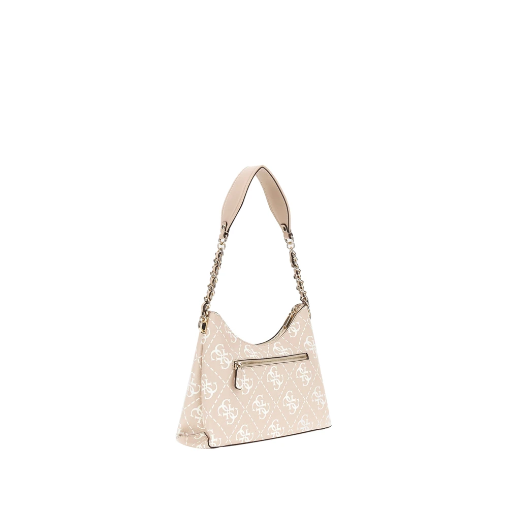 Guess Beige Schoudertas met Gouden Details Beige Dames