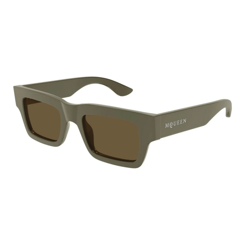 Alexander Mcqueen Men's Green Rectangle Sunglasses - Sunglasses - 50 Mm - Accessories