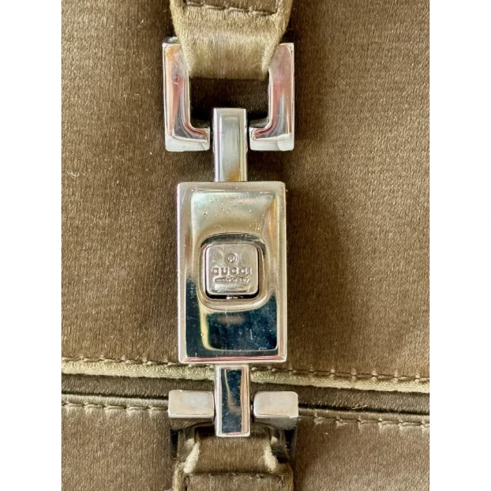 Gucci Vintage Pre-owned Satin gucci-bags Green Dames