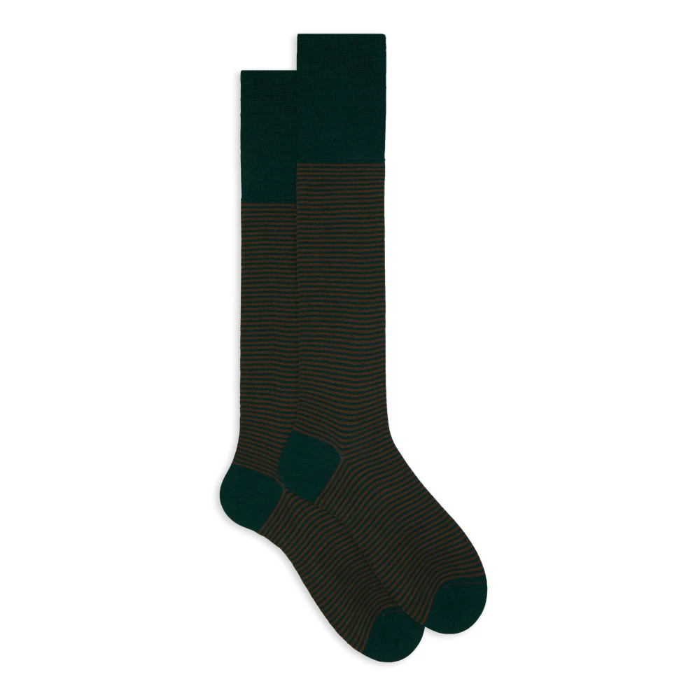 Gallo Groene Windsor Streep Wol Katoen Sokken Multicolor Heren
