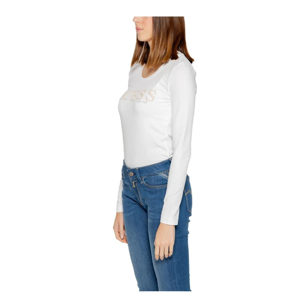 Guess Witte Katoenen Longsleeve T-shirt White Dames