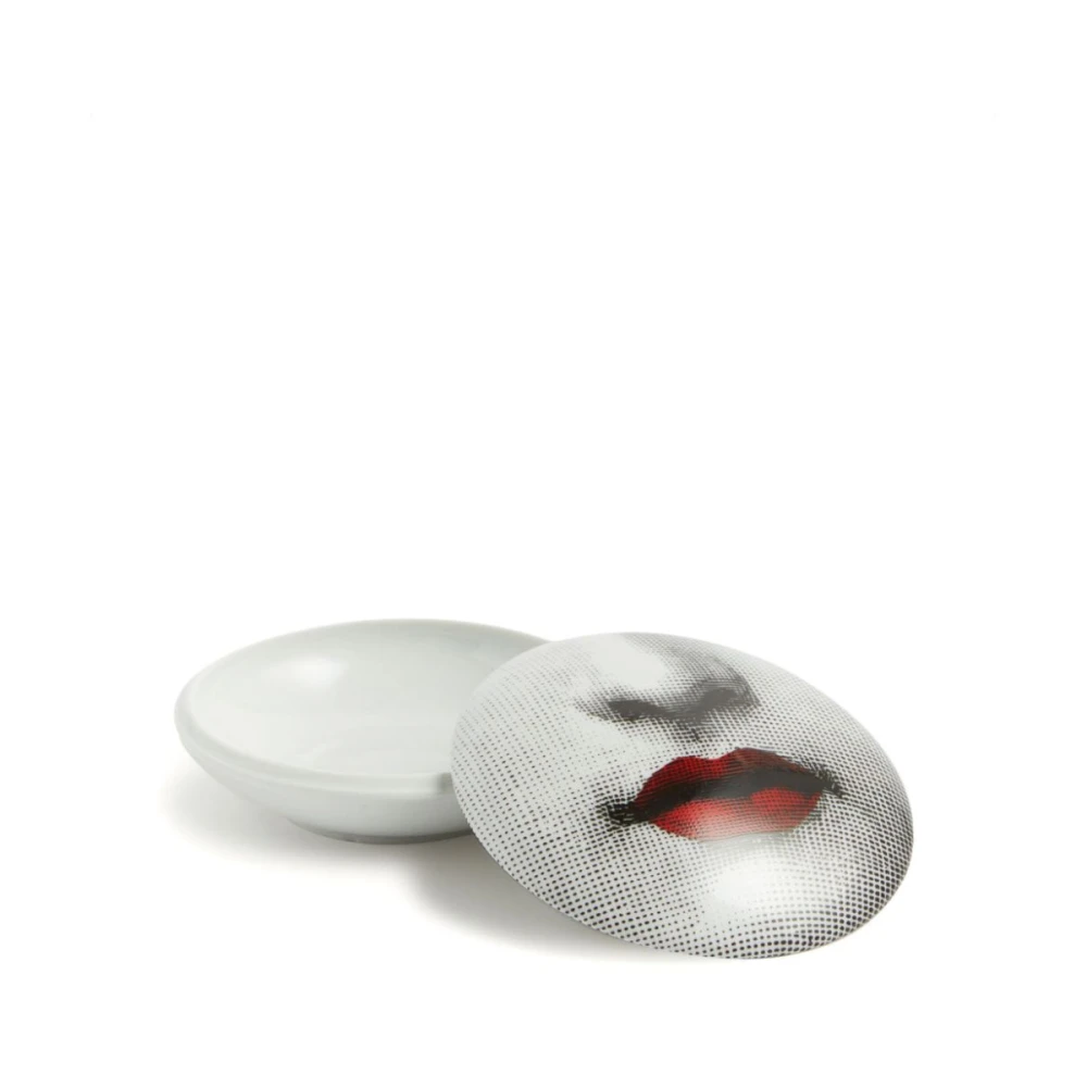 Fornasetti Rode Lippen Porseleinen Sieradendoos White Dames