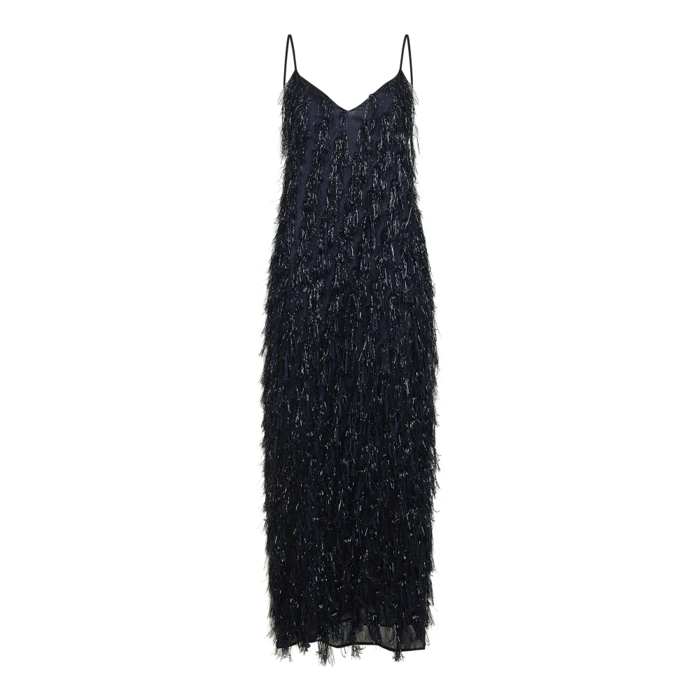 Stella Mccartney Women's Blue Metallic Tinsel Slip Dress - Party Dresses - M - Dresses