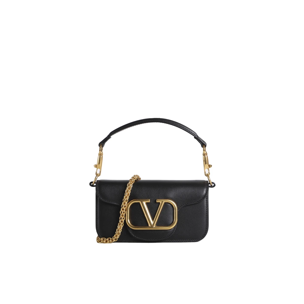 Valentino Garavani Zwarte Schoudertas met Vlogo Sluiting Black Dames