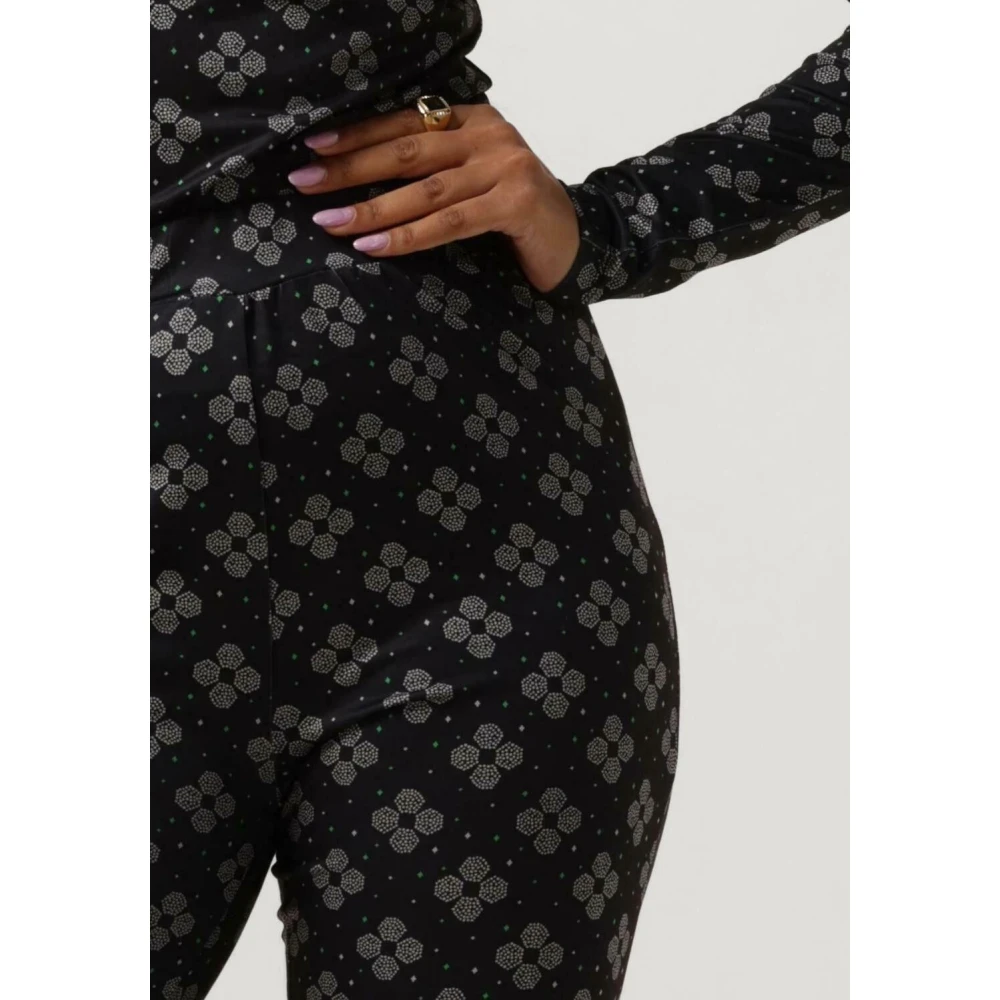 Notre-v Dames Broeken Nv Celeste Flared Pants Black Dames