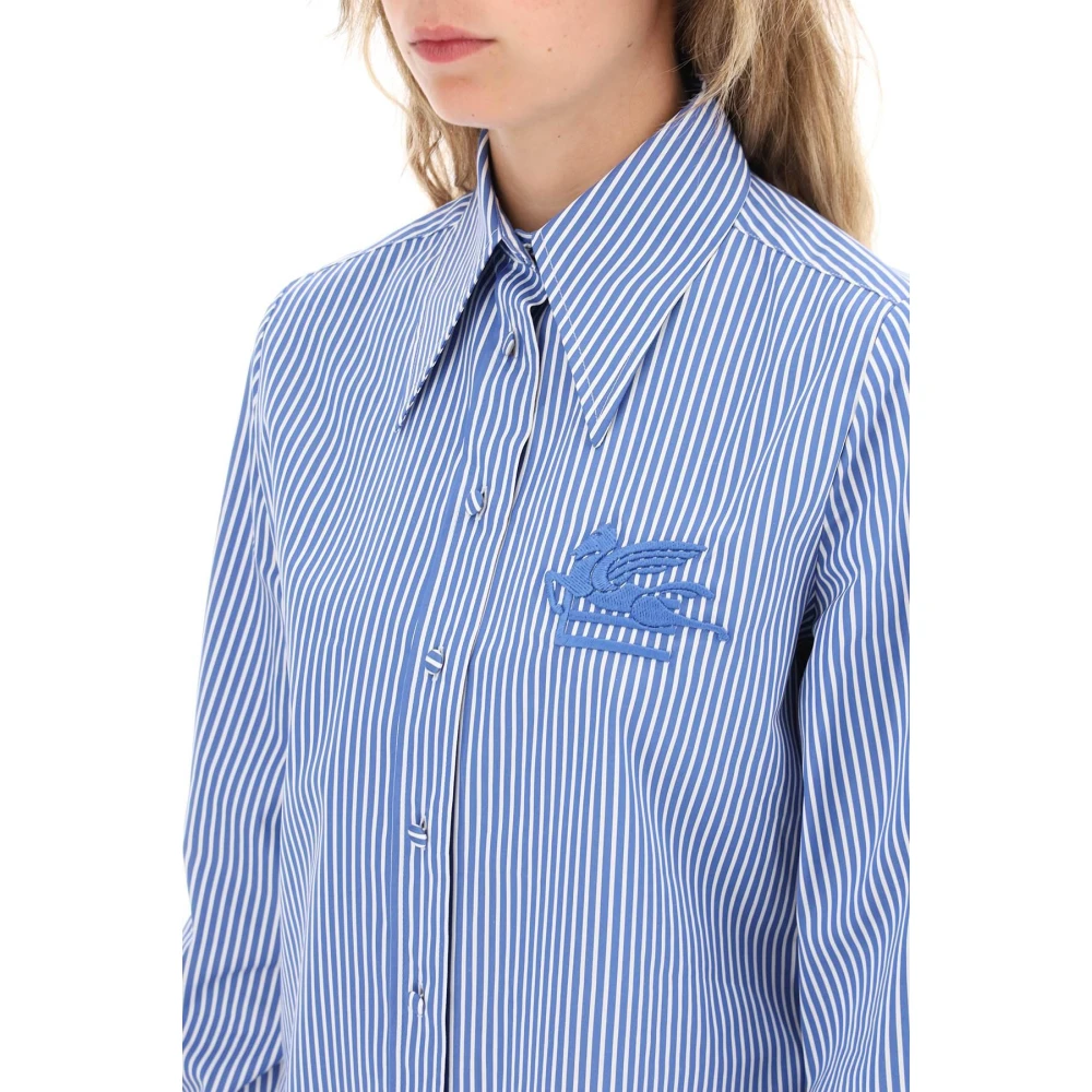 ETRO Gestreept regular fit overhemd met Pegasus borduursel Multicolor Dames