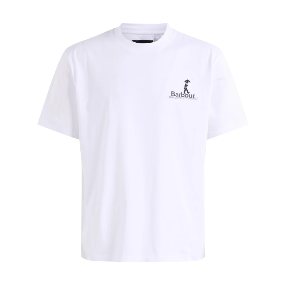 Barbour Men's White T-Shirts, Xl, Oversized Graphic T-Shirt