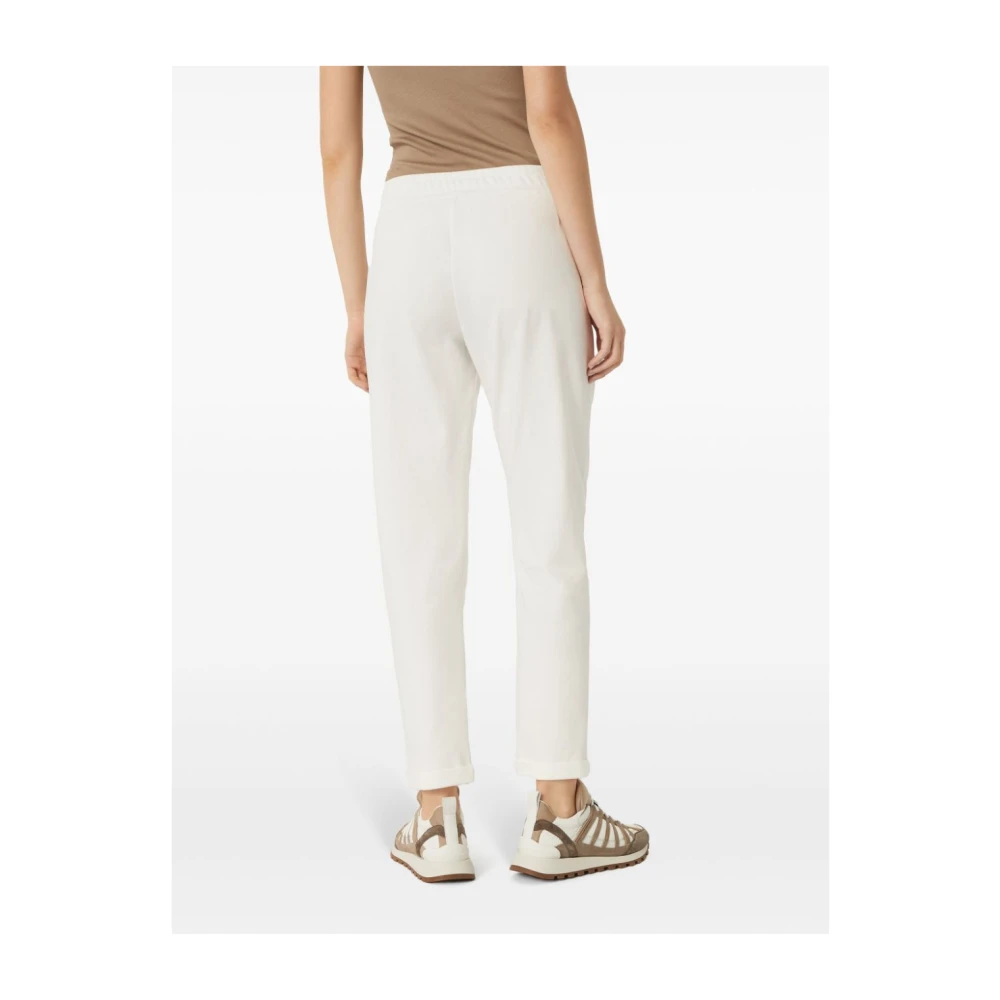 BRUNELLO CUCINELLI Witte katoenen stretch joggingbroek White Dames