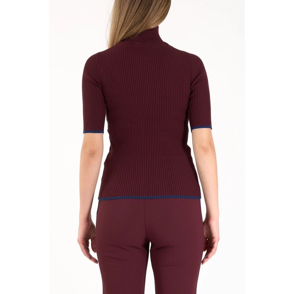 Elisabetta Franchi Geribbelde Viscose Coltrui Red Dames