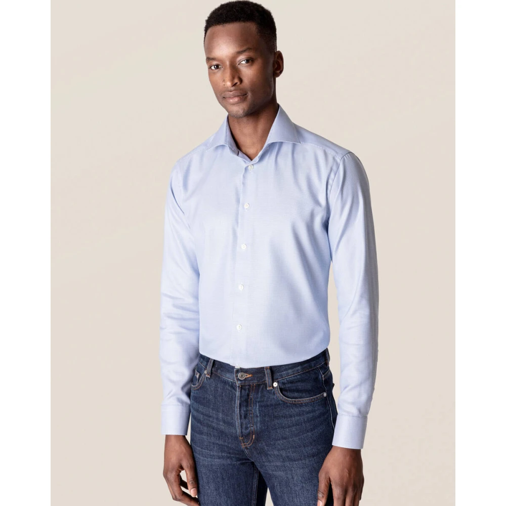 Eton Lange mouw overhemd Blue Heren