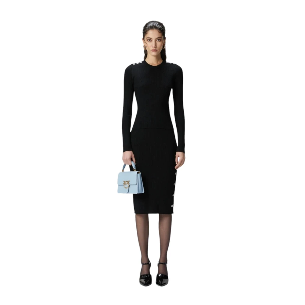 pinko Stijlvolle Gebreide Top Black Dames