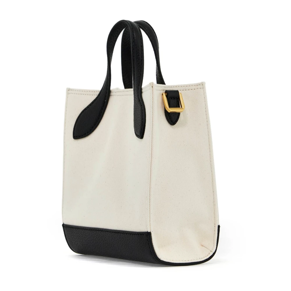 Bally Mini Fabric Bar Bag Beige Dames