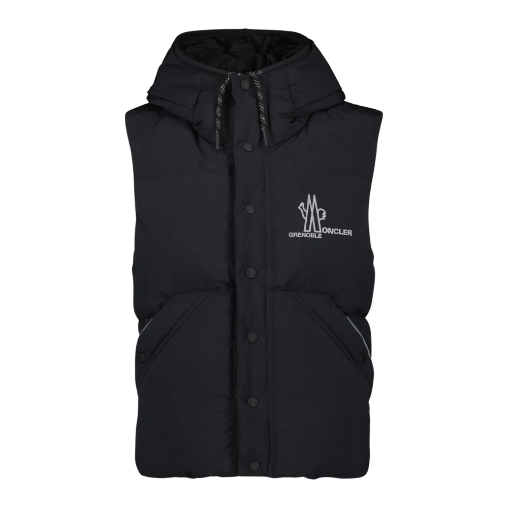 Moncler Zwarte Mouwloze Gewatteerde Jas Baldy Black Heren