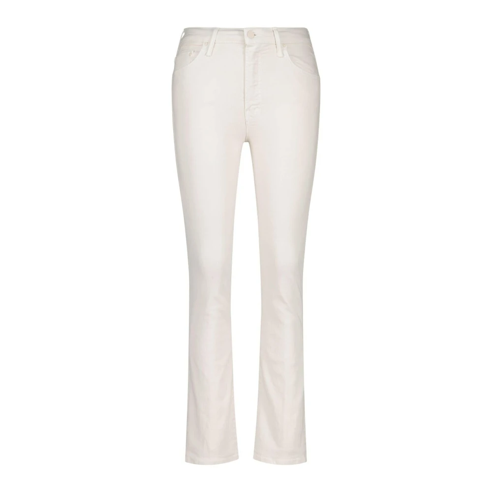 Mother Flared-Look Jeans met hoge taille Beige Dames