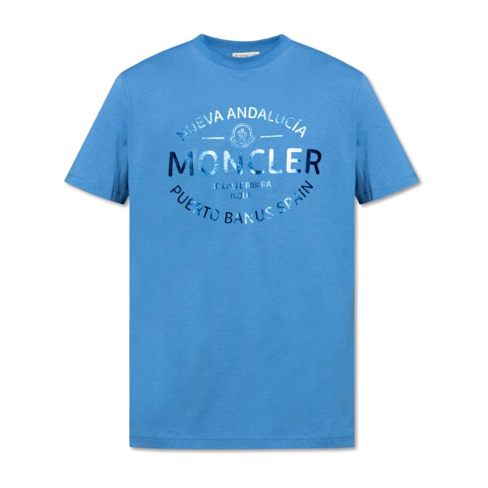 Moncler Logo-bedrukt T-shirt Blue Heren