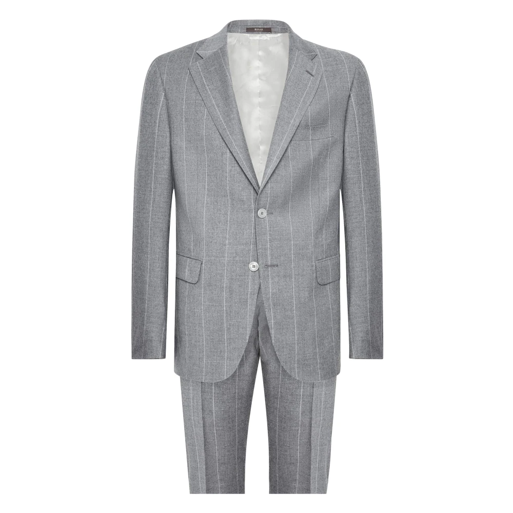 Boggi Milano Pakjes grijs pak van zuivere wol Gray Heren