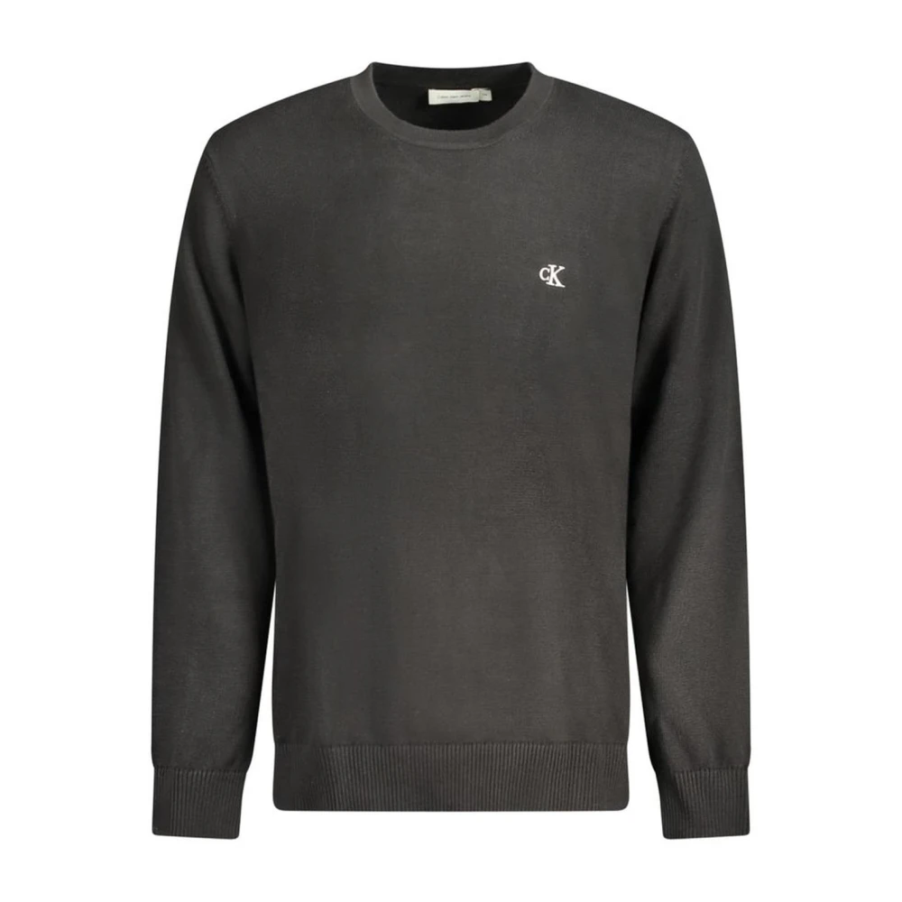 Calvin Klein Men's Black Sweatshirts,, Classic Cotton Crew Neck Jumper Extra Large