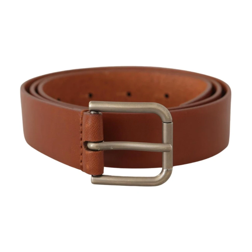 Dolce & Gabbana Uomo Marrone Cintura In Pelle Stile Casual