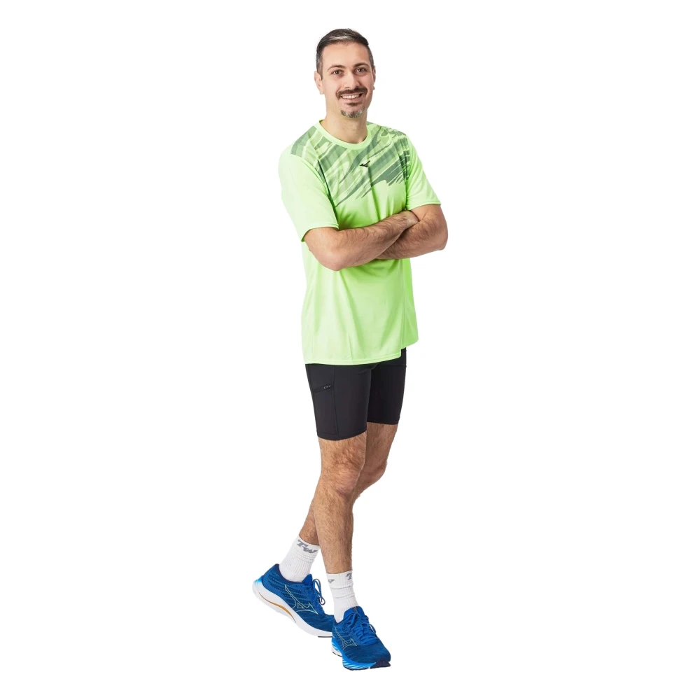 Mizuno Kern Grafisch Tee T-shirt Green Heren