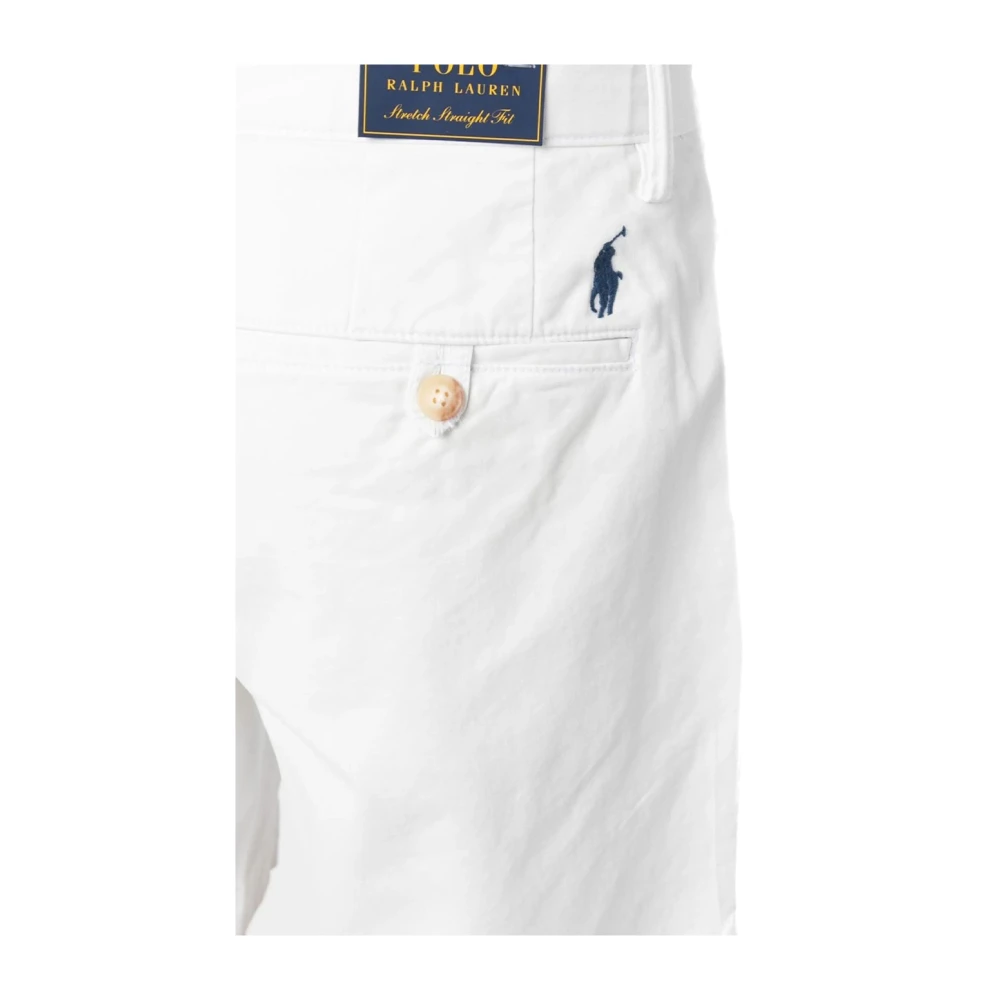 Ralph Lauren Logo Patch Chino Shorts White Heren