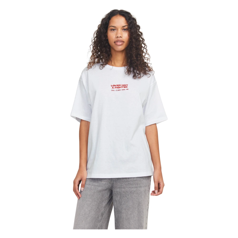 Jack & jones Valentine Loose Tee in Bright White Dames