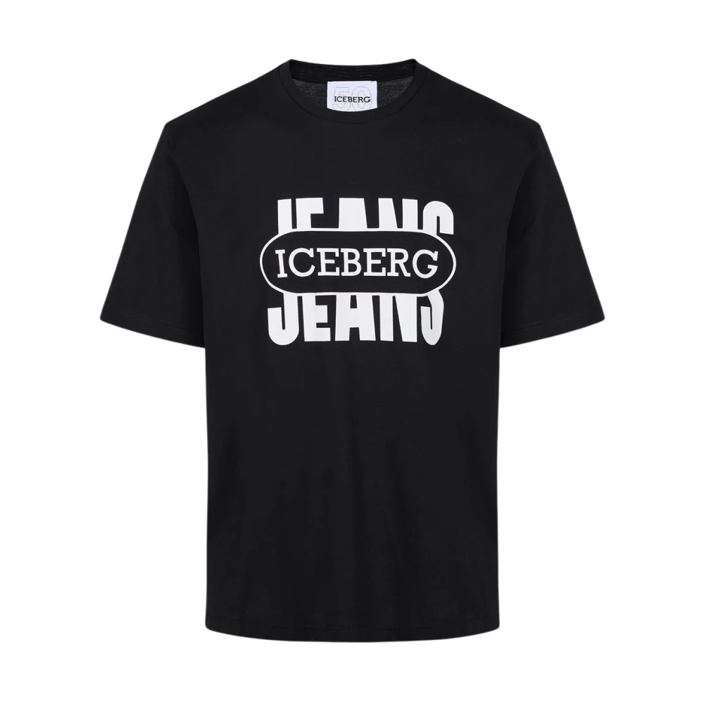 Iceberg Zwart T-shirt uit de Re-Edit collectie Black Heren