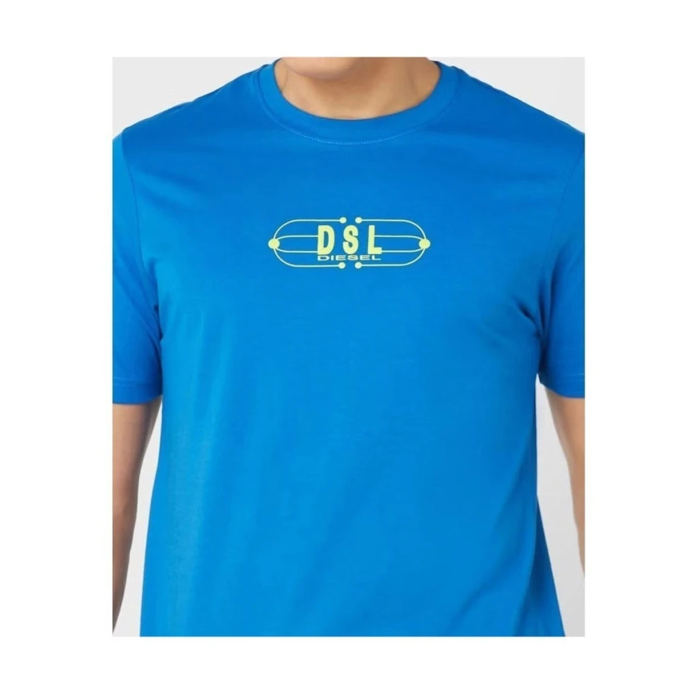 Diesel Blauw T-shirt Korte Mouw Blue Heren