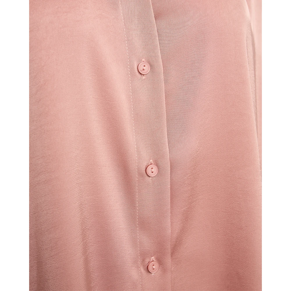 Freequent Satijnen blouse met knoopsluiting Pink Dames