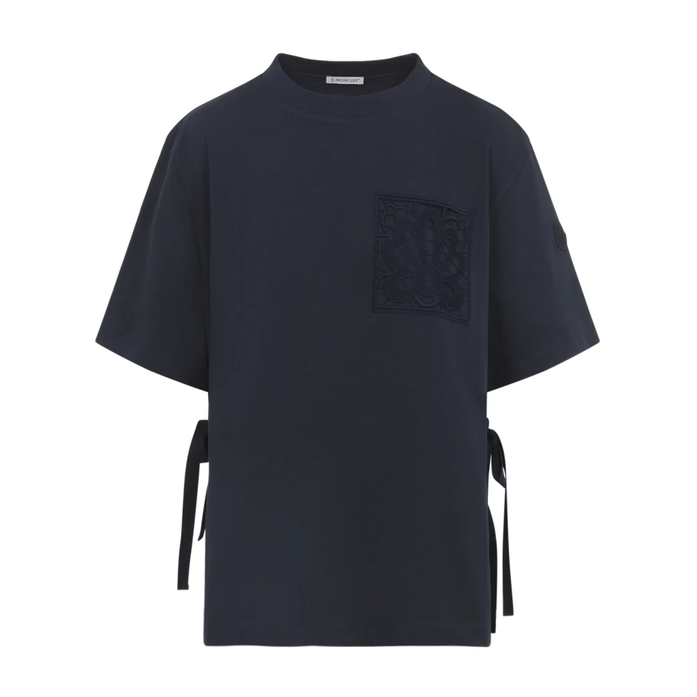 Moncler Blue T-Shirts, Female, S, Ss Cotton T-Shirt