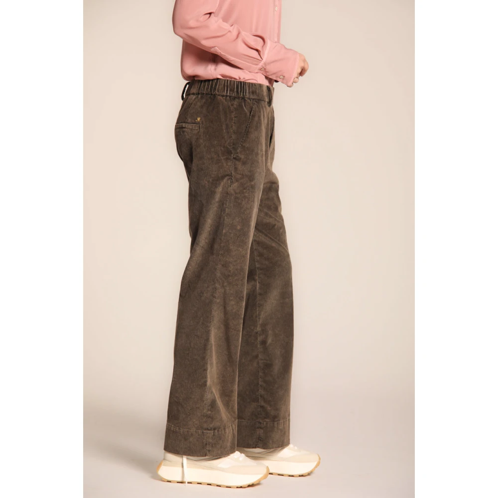 Mason's Gezellige Straight Corduroy Chino Broek Brown Dames