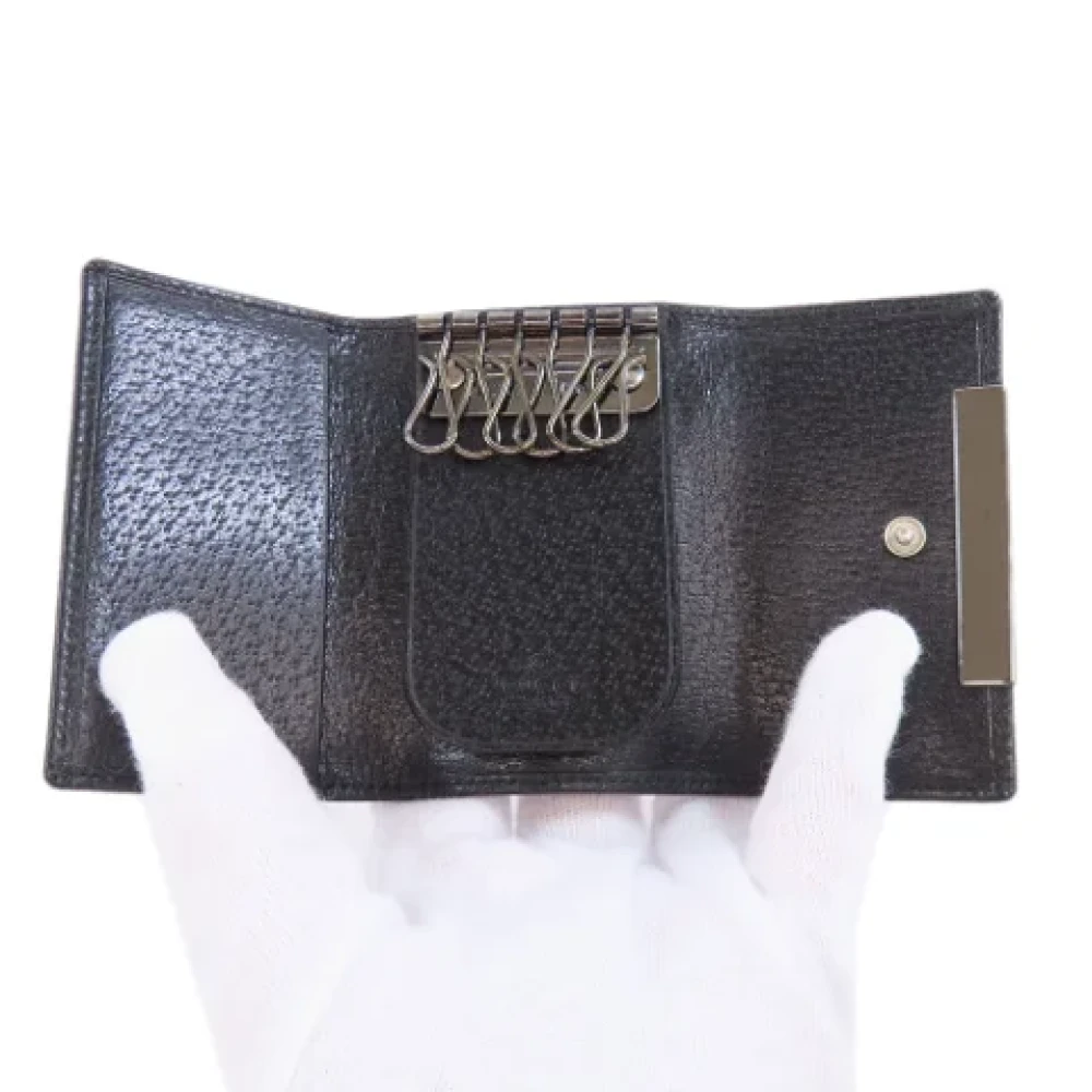 Gucci Vintage Pre-owned Leather key-holders Black Dames