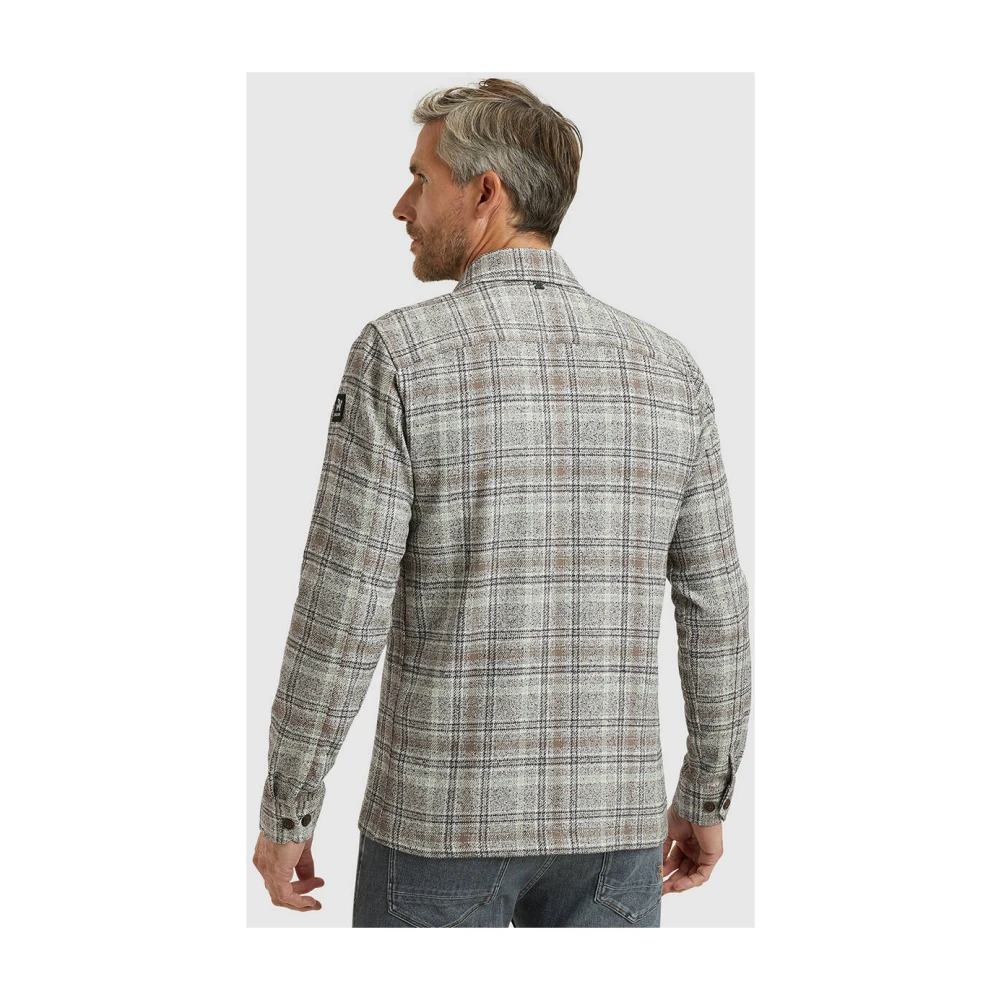 Vanguard Check Boucle Overshirt Lange Mouw Gray Heren