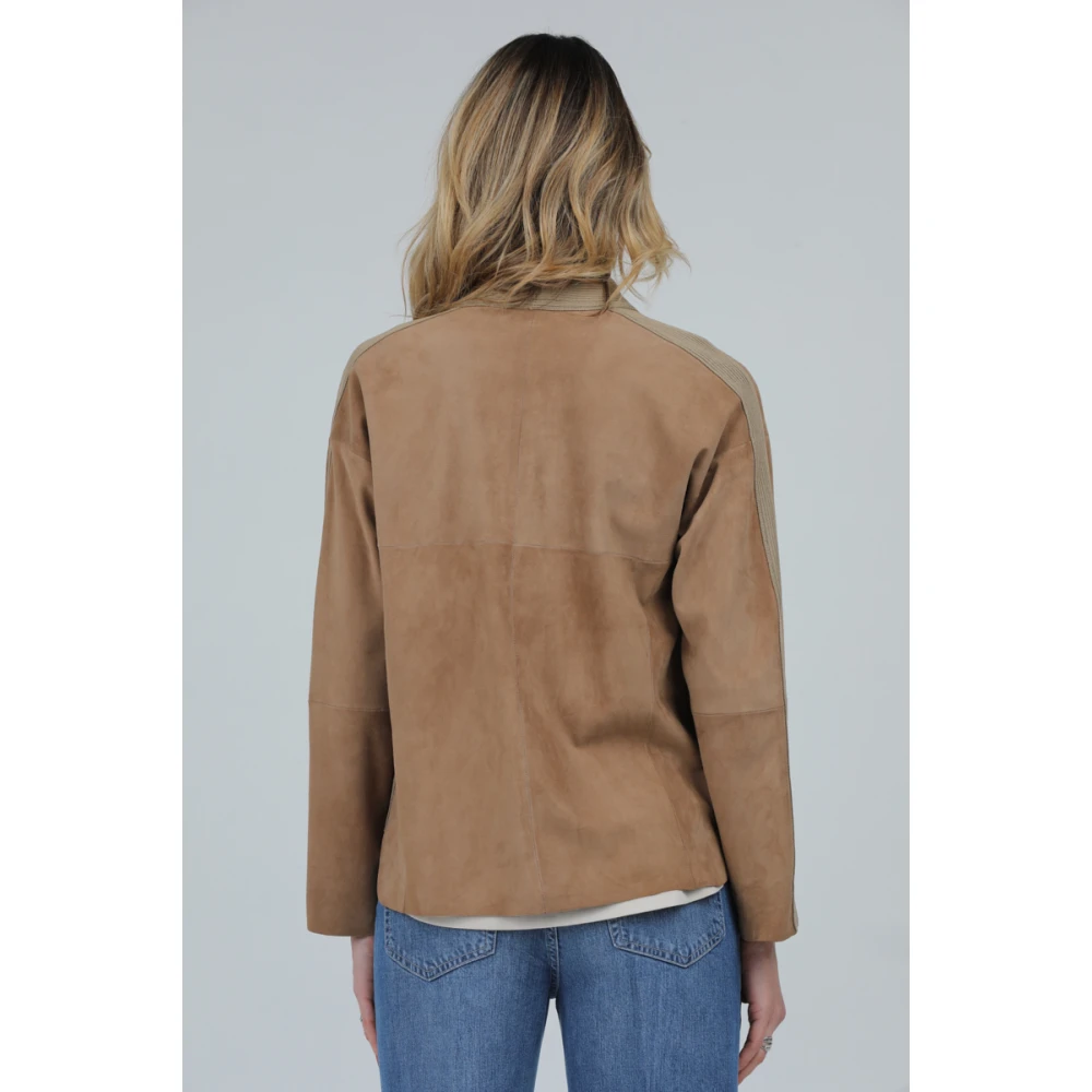 Gimo's Suède Leren Jas Beige Dames
