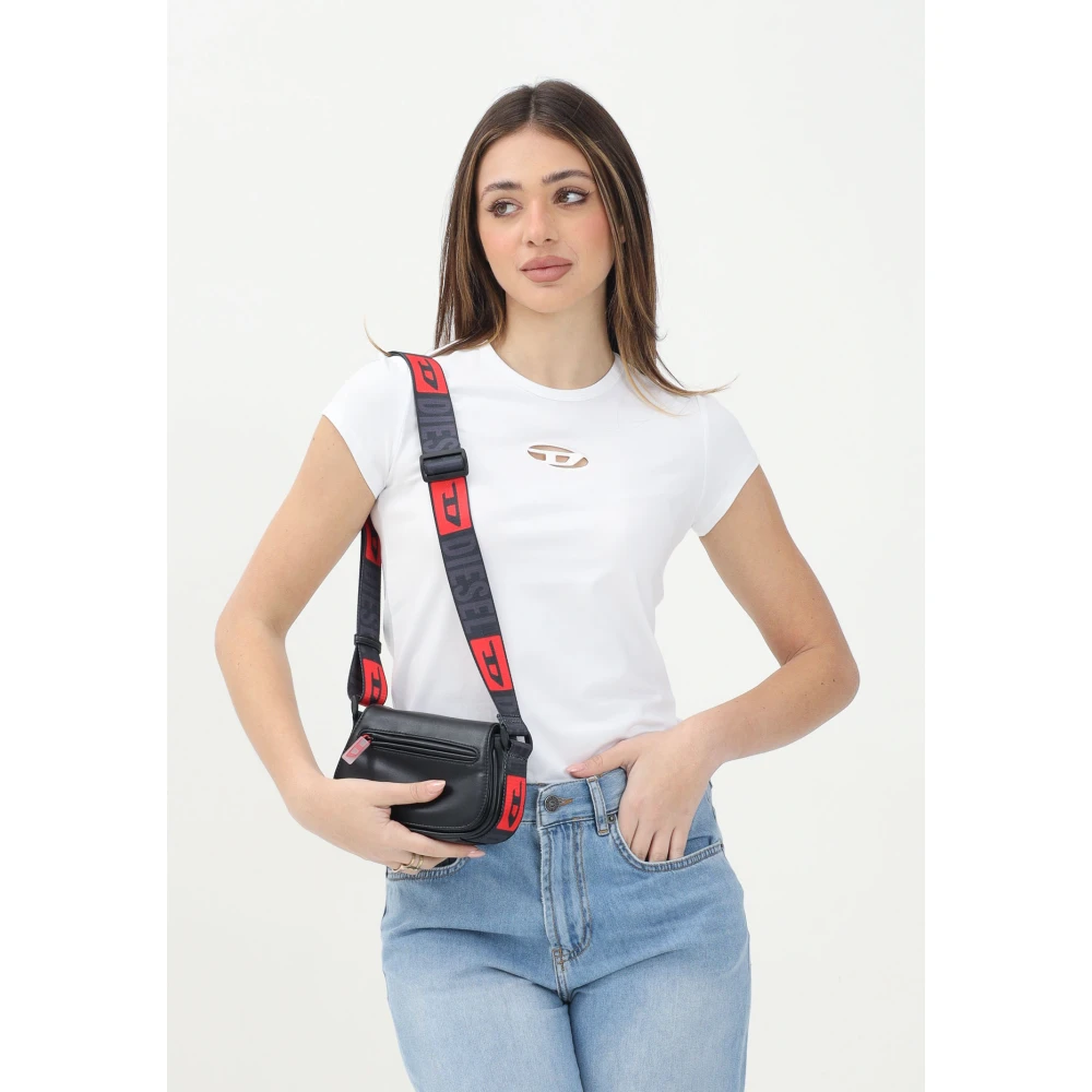 Diesel Wit korte mouwen jersey T-shirt White Dames