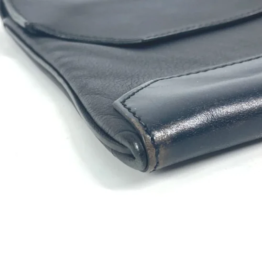 Hermès Vintage Pre-owned Leather clutches Blue Dames