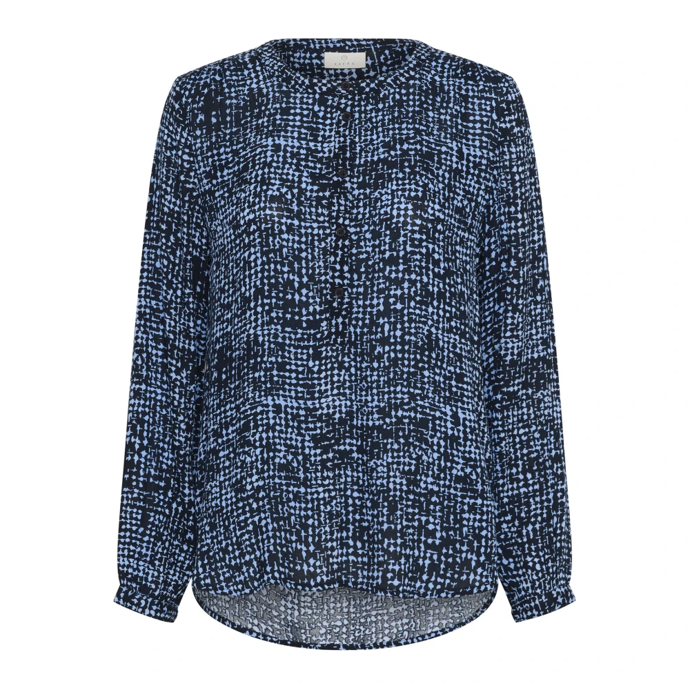 Kaffe Grafische Dot Blouse Middernacht Blauw Blue Dames
