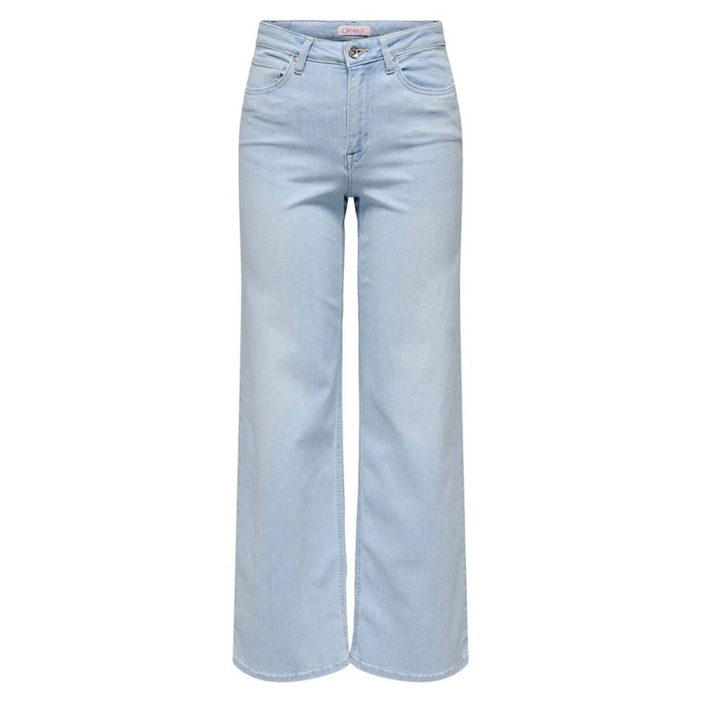 Only Madison Blush Wide Denim Cropped Jeans Blue Dames