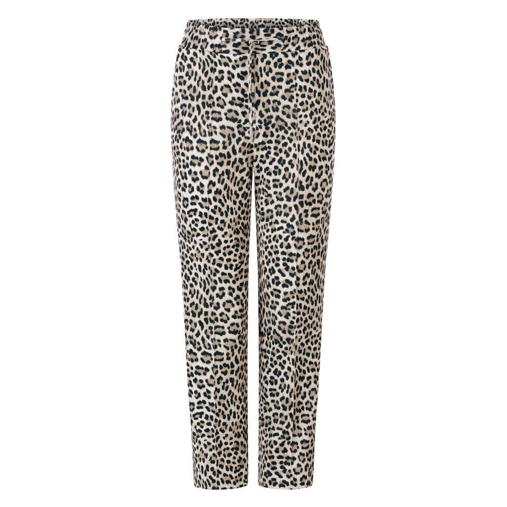 Rich & Royal Stijlvolle bedrukte scuba broek Brown Dames