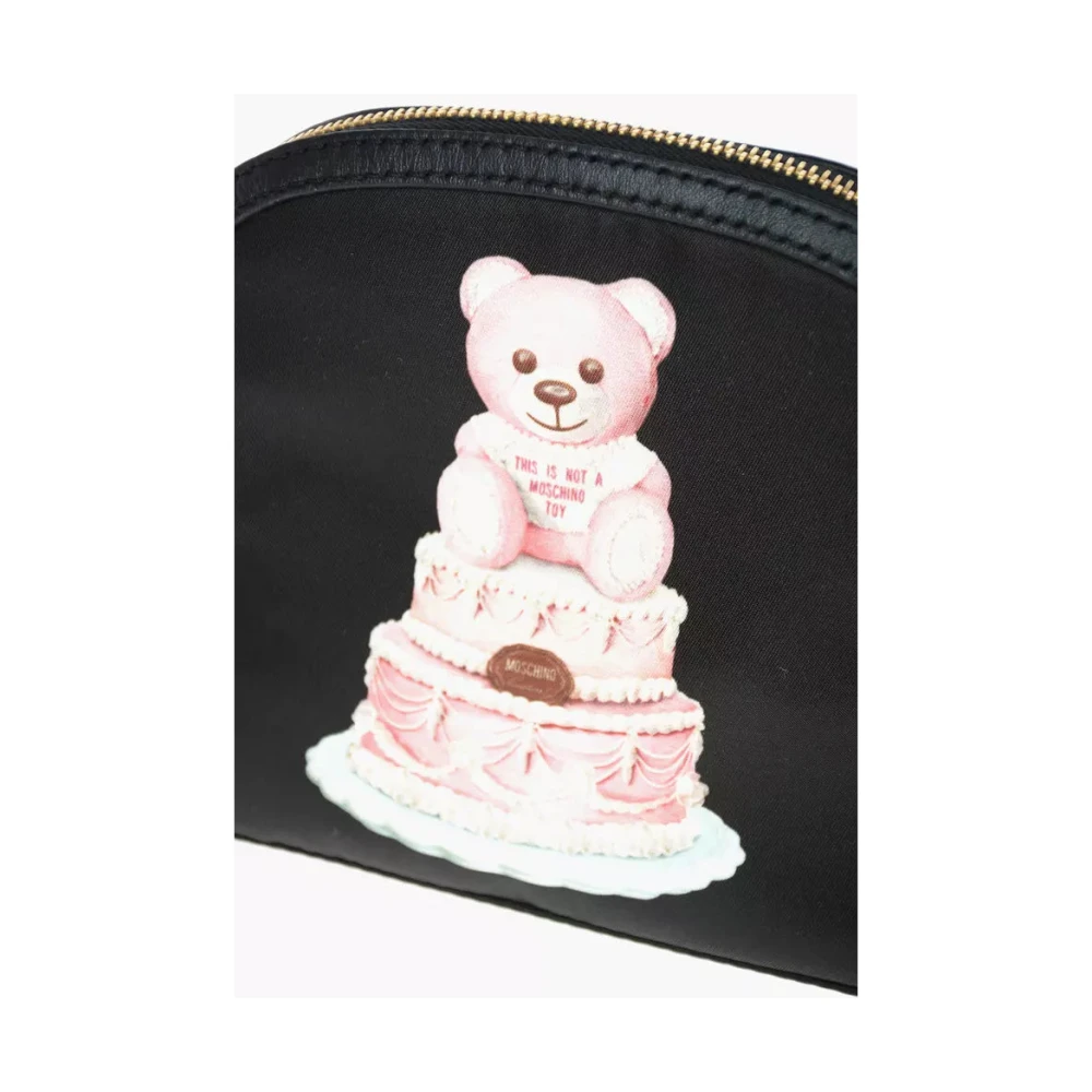 Moschino Teddy Bear Cake Print Clutch Tas Black Dames