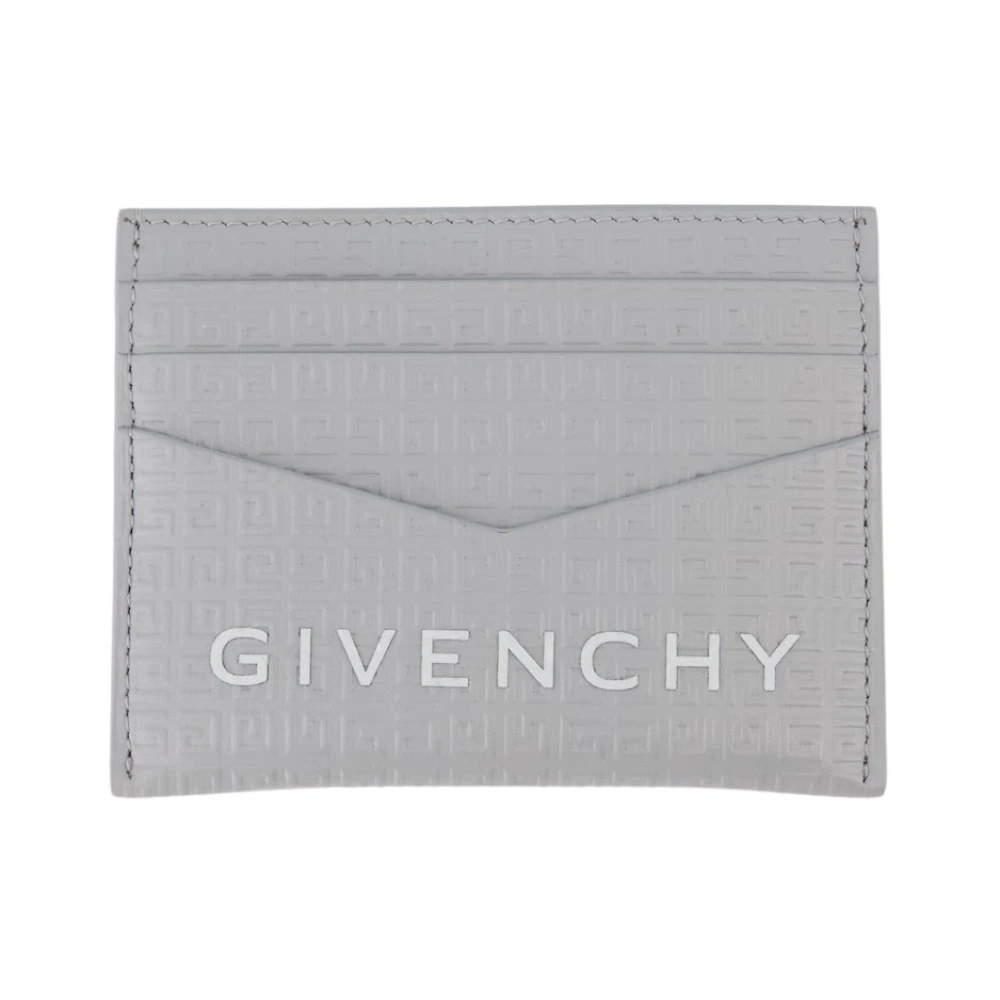 Givenchy Korthållare i läder med 4G-tryck Gray, Herr