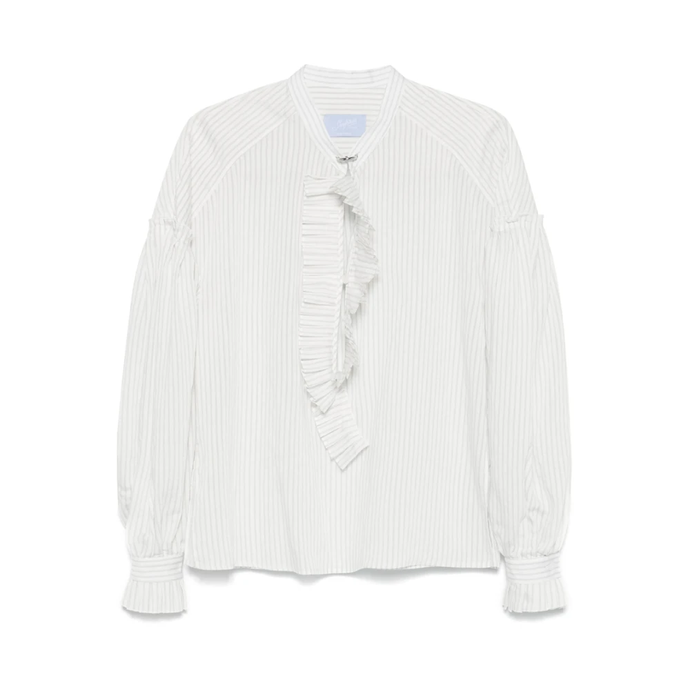 Seafarer Witte Button-Up Shirt met Drop Shoulder White Dames