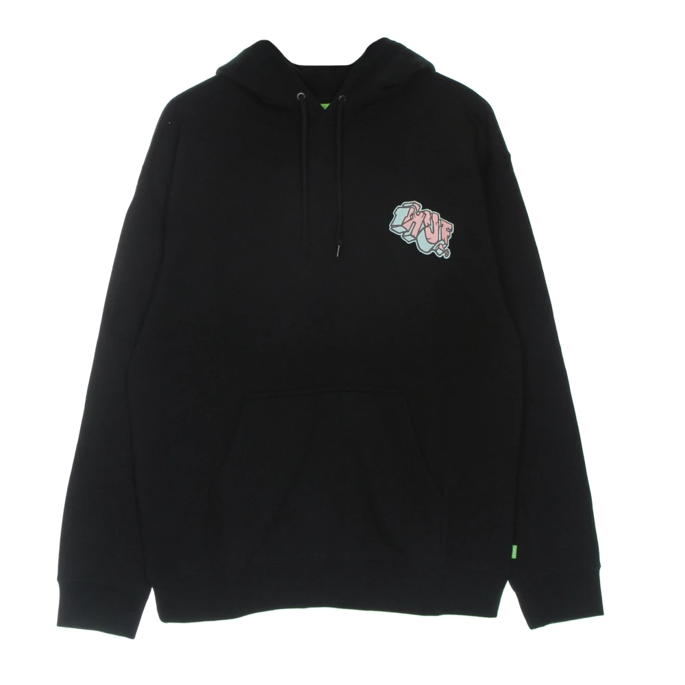 HUF Zwarte hoodie met lange mouwen en logo Black Heren