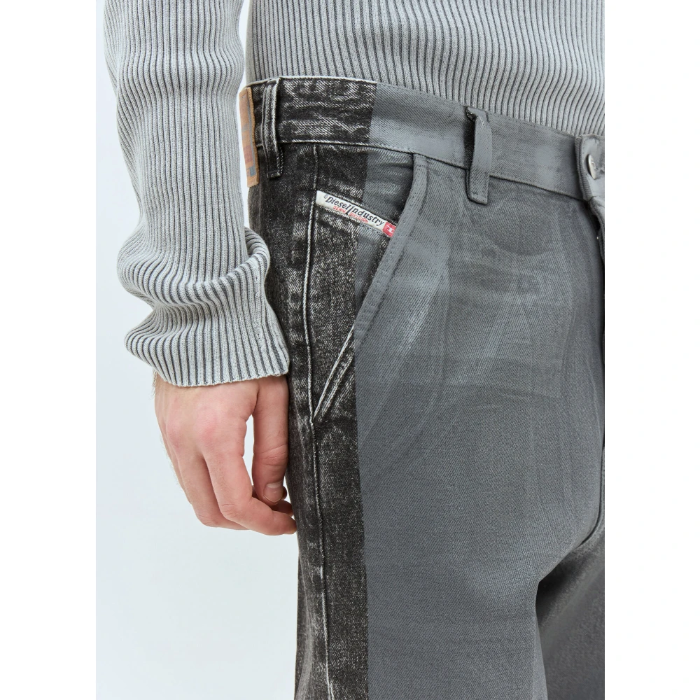 Diesel Jeans met gecoate panelen en paneelconstructie Gray Heren