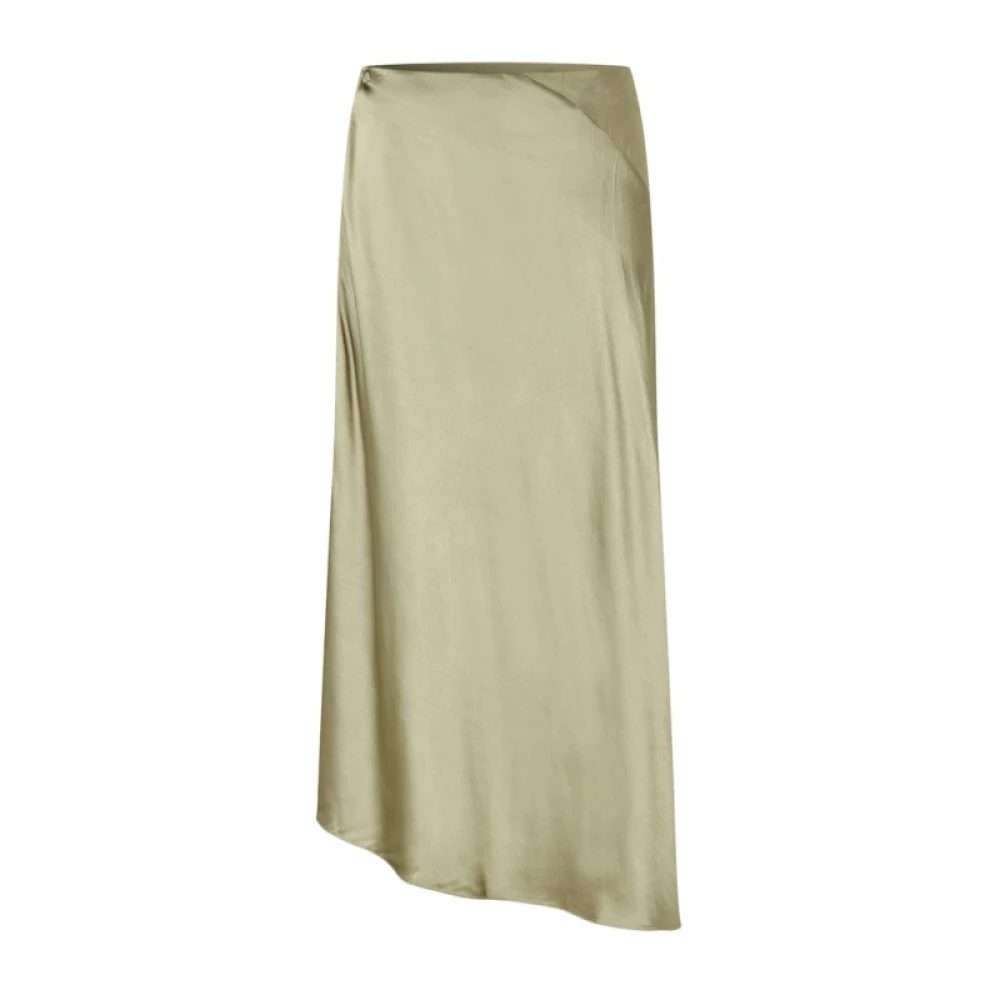 Samsøe Satin Wrap Midi Rok Viktoria Green Dames