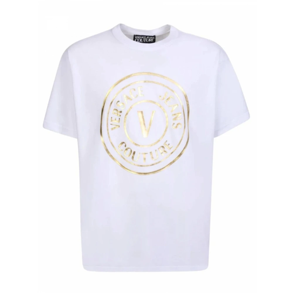 Versace Jeans Couture Metalen Logo Katoenen T-Shirt White Heren