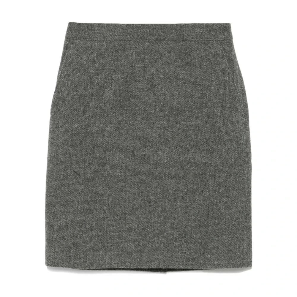 Dunst Grijze Wollen Rok Gray Dames