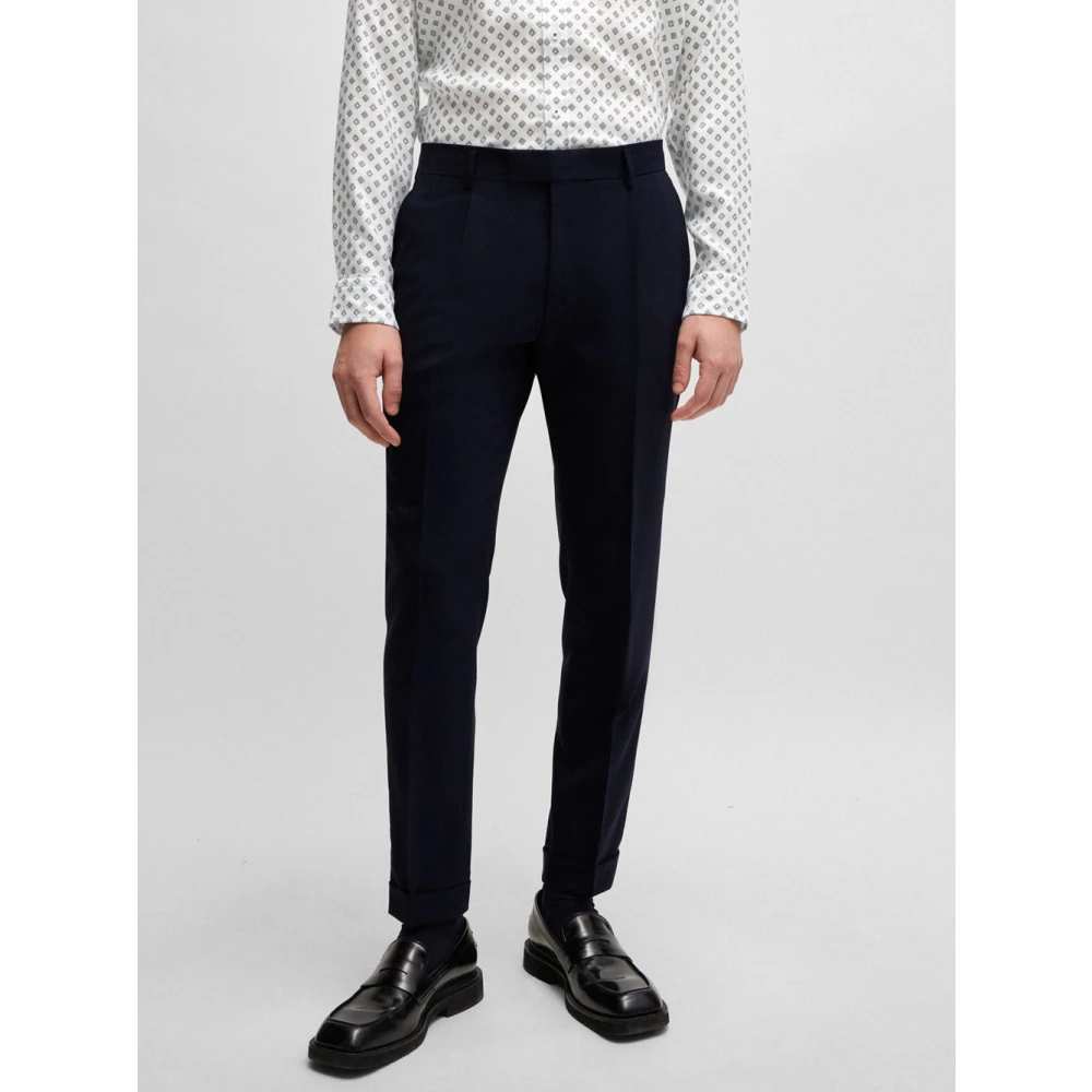 Hugo Boss Donkerblauw Wol Zakelijk Pak Blue Heren