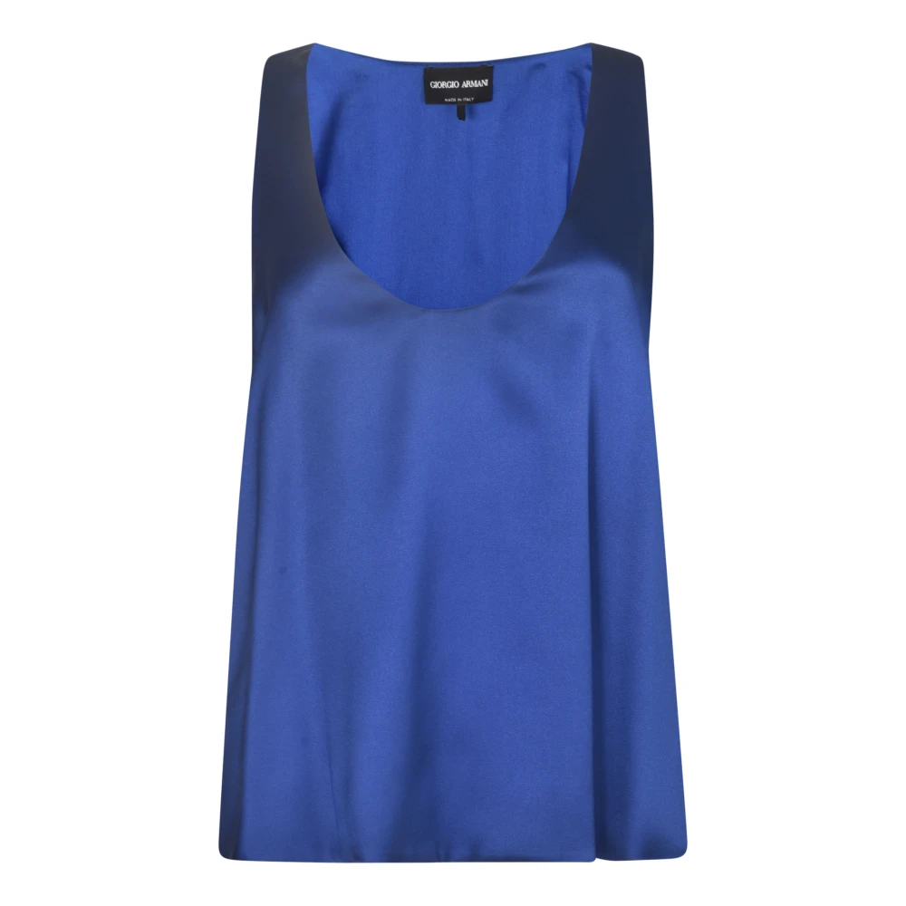 Giorgio Armani Elegante Overhemden Collectie Blue Dames