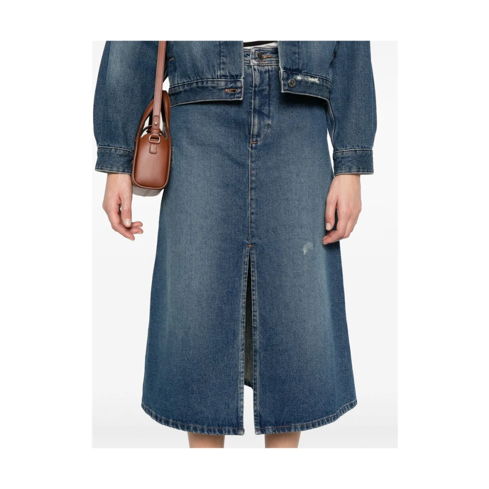 A.p.c. Indigo Blauwe Denim Rok Voor Split Blue Dames